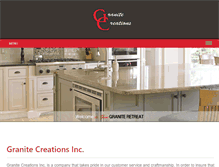 Tablet Screenshot of granitecreationsinc.com